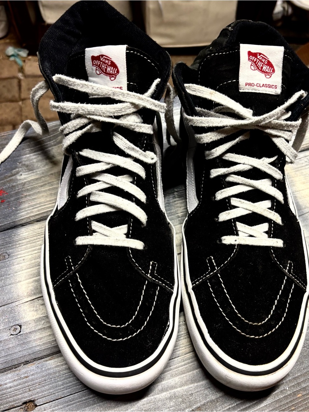 Vans Pro-Classics High-Top Skate Shoes - Black size 13